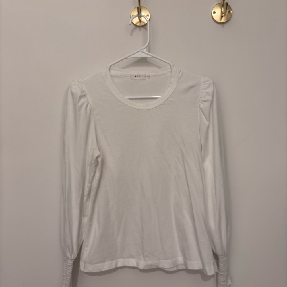 A.L.C. Classic White Long Sleeve Tee